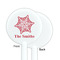 Snowflakes White Plastic 5.5" Stir Stick - Single Sided - Round - Front & Back