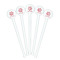 Snowflakes White Plastic 7" Stir Stick - Round - Fan View