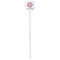 Snowflakes White Plastic Stir Stick - Double Sided - Square - Single Stick