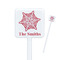 Snowflakes White Plastic Stir Stick - Square - Closeup