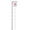 Snowflakes White Plastic Stir Stick - Square - Dimensions