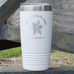 Snowflakes 20 oz Stainless Steel Tumbler - White - Double Sided (Personalized)