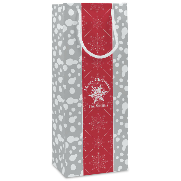 Custom Snowflakes Wine Gift Bags - Matte (Personalized)