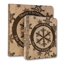 Snowflakes Wood 3-Ring Binder (Personalized)