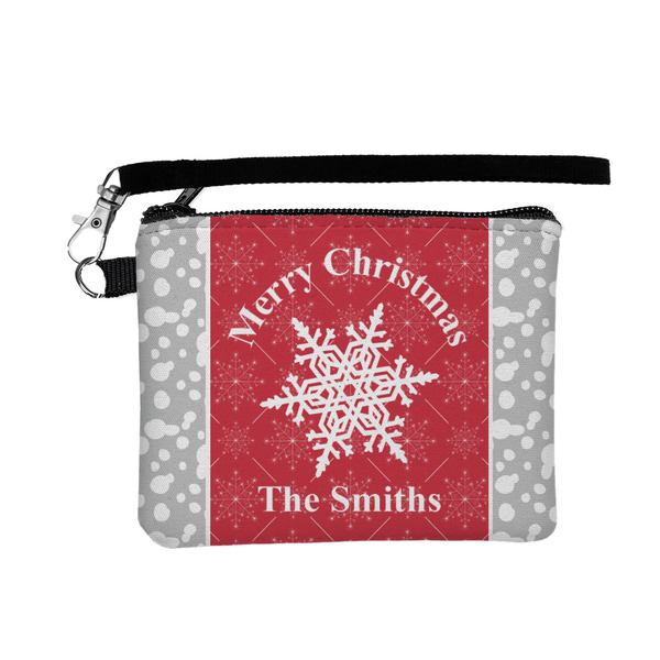 Custom Snowflakes Wristlet ID Case w/ Name or Text