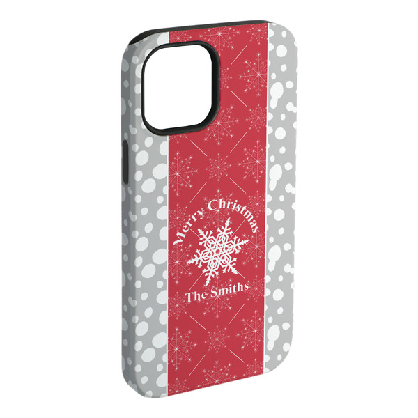 Custom Snowflakes iPhone Case - Rubber Lined - iPhone 15 Plus (Personalized)