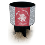 Snowflakes Black Beach Spiker Drink Holder (Personalized)