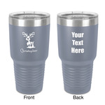 Reindeer 30 oz Stainless Steel Tumbler - Grey - Double-Sided (Personalized)