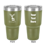 Reindeer 30 oz Stainless Steel Tumbler - Olive - Double-Sided (Personalized)