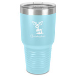 Reindeer 30 oz Stainless Steel Tumbler - Teal - Single-Sided (Personalized)