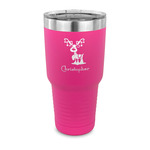 Reindeer 30 oz Stainless Steel Tumbler - Pink - Single Sided (Personalized)