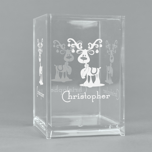 Custom Reindeer Acrylic Pen Holder (Personalized)