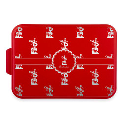 Reindeer Aluminum Baking Pan with Red Lid (Personalized)
