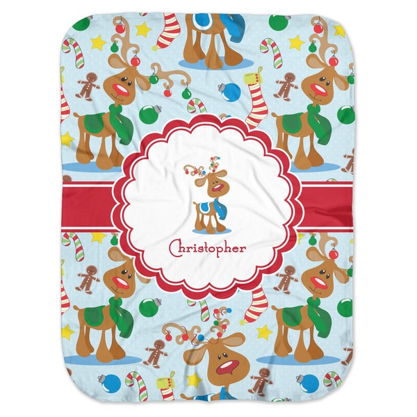 Custom Reindeer Baby Swaddling Blanket (Personalized)