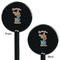 Reindeer Black Plastic 5.5" Stir Stick - Double Sided - Round - Front & Back