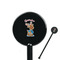 Reindeer Black Plastic 5.5" Stir Stick - Round - Closeup