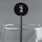 Reindeer Black Plastic 5.5" Stir Stick - Round - Main