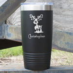 Reindeer 20 oz Stainless Steel Tumbler - Black - Double Sided (Personalized)