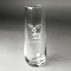 Reindeer Champagne Flute - Stemless Engraved (Personalized)