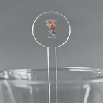 Reindeer 7" Round Plastic Stir Sticks - Clear (Personalized)