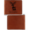 Reindeer Cognac Leatherette Bifold Wallets - Front and Back Single Sided - Apvl