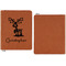 Reindeer Cognac Leatherette Zipper Portfolios with Notepad - Single Sided - Apvl