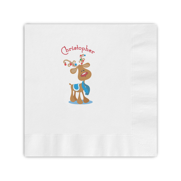 Custom Reindeer Coined Cocktail Napkins (Personalized)