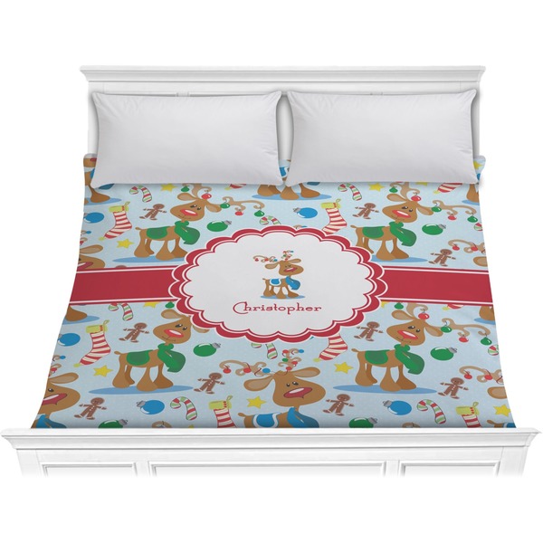 Custom Reindeer Comforter - King (Personalized)