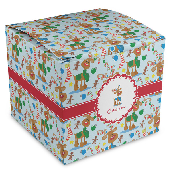 Custom Reindeer Cube Favor Gift Boxes (Personalized)