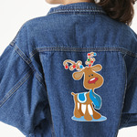 Reindeer Twill Iron On Patch - Custom Shape - 3XL - Set of 4