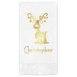 Reindeer Guest Napkins - Foil Stamped (Personalized)