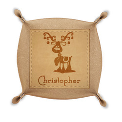 Reindeer Genuine Leather Dice Tray (Personalized)