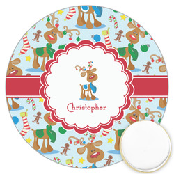 Reindeer Printed Cookie Topper - 3.25" (Personalized)