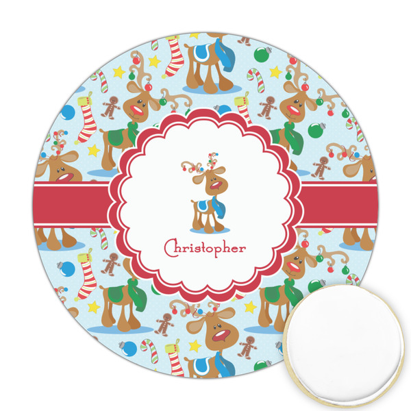 Custom Reindeer Printed Cookie Topper - 2.5" (Personalized)