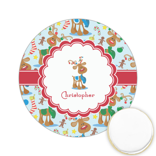 Custom Reindeer Printed Cookie Topper - 2.15" (Personalized)