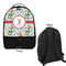 Reindeer Large Backpack - Black - Front & Back View