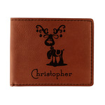 Reindeer Leatherette Bifold Wallet - Double Sided (Personalized)