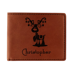 Reindeer Leatherette Bifold Wallet - Single Sided (Personalized)