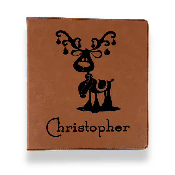 Custom Reindeer Leather Binder - 1" - Rawhide (Personalized)