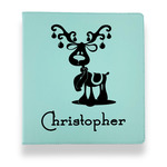 Reindeer Leather Binder - 1" - Teal (Personalized)