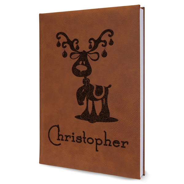 Custom Reindeer Leather Sketchbook - Large - Single Sided (Personalized)