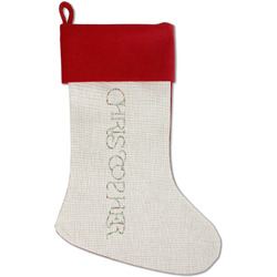 Reindeer Red Linen Stocking (Personalized)