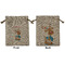 Reindeer Medium Burlap Gift Bag - Front and Back