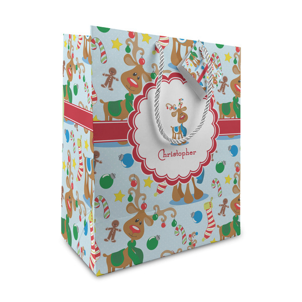 Custom Reindeer Medium Gift Bag (Personalized)