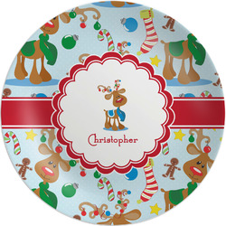 Reindeer Melamine Salad Plate - 8" (Personalized)