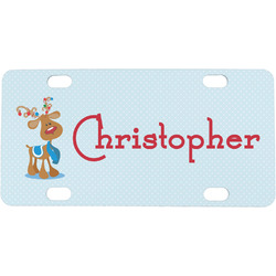 Reindeer Mini / Bicycle License Plate (4 Holes) (Personalized)