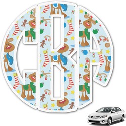 Reindeer Monogram Car Decal (Personalized)