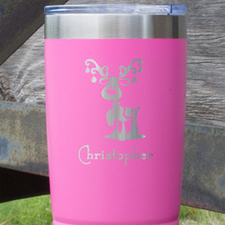 Reindeer 20 oz Stainless Steel Tumbler - Pink - Double Sided (Personalized)