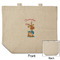 Reindeer Reusable Cotton Grocery Bag - Front & Back View