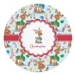 Reindeer Round Decal - Medium (Personalized)